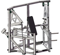 Machine de musculation professionnelle compacte et réglable à charge libre, avec glissière double linéaire et rail de guidage, pour press de poitrine