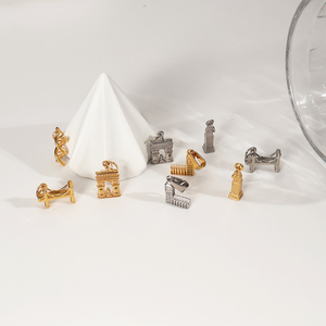 Acier inoxydable Mini Empire State Building Pendentif Charm Or Jaune <span class=keywords><strong>Horloge</strong></span> Towe Pont Arc De Triomphe Charmes - Product Image 2