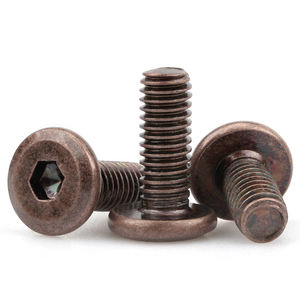 Vis décoratives chanfreinées hexagonales en Bronze rouge Boulons <span class=keywords><strong>de</strong></span> meubles <span class=keywords><strong>vintage</strong></span> pour chaise et table à tête plate Nouveau design antique M6 - Product Image 4