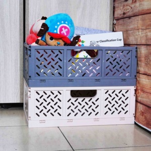 Trọng lượng nhẹ đa chức năng Stackable nhựa gấp thùng để lưu trữ nhu yếu phẩm hàng ngày - Product Image 5