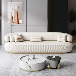 Sofás de couro de estilo europeu, sofás de couro para decoração de casa, design moderno para sofá de 3 lugares