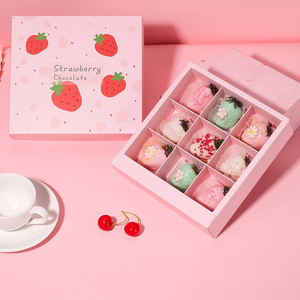 กล่องของขวัญกระดาษสี<span class=keywords><strong>ชมพู</strong></span>หรูหราสำหรับใส่ขนม <span class=keywords><strong>ล</strong></span>ูกอม สตรอว์เบอร์รี ช็อกโกแลต กล่องกระดาษใส่อาหารมีฝาปิด - Product Image 6