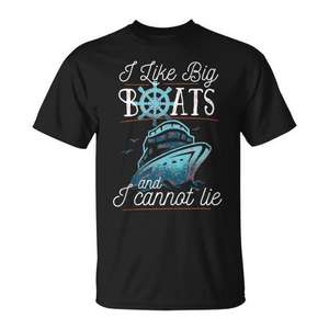 T-shirt sans manches « J'aime les grands bateaux et je ne peux pas mentir » pour les croisières – Produit promotionnel - Product Image 1