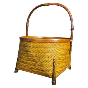 Specialized hand-held <b>bamboo</b> basket for outdoor picnics, woven <b>bamboo</b> basket, Japanese style durable storage basket, - Product Image 4