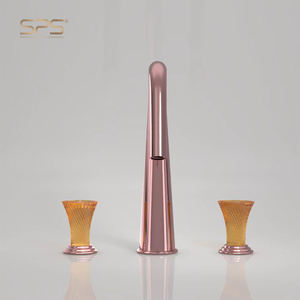 Grifo de bronce de lujo A7038, <span class=keywords><strong>grifos</strong></span> de lavabo de 3 agujeros, <span class=keywords><strong>grifos</strong></span> mezcladores de agua para lavabo de baño montados en cubierta para duchas y lavabos - Product Image 4