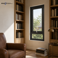 Fenêtre à auvent en aluminium très vendue, étanche, sur mesure pour immeuble d'appartements