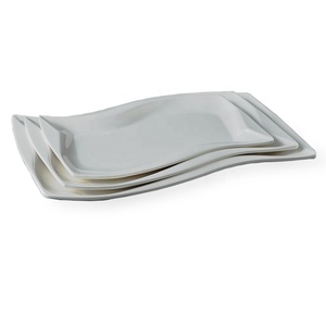 Vajilla de Restaurante <span class=keywords><strong>al</strong></span> por Mayor, <span class=keywords><strong>Plato</strong></span> Rectangular Blanco de Melamina de 14 Pulgadas - Product Image 1