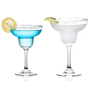 Commercio all'ingrosso personalizzato Logo inciso classico cristallo blu bicchieri da bere stemmiato Cocktail Margarita bicchiere per festa di compleanno