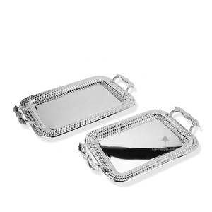 Platos de cena de boda de la <span class=keywords><strong>India</strong></span>, plato de servicio de acero inoxidable, bandeja de comida, precio de fábrica, superventas - Product Image 2