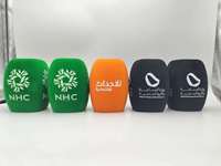Microphones OEM Unflock, éponge triangulaire, forme carrée, couvre-micro en mousse, logo personnalisé