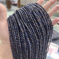 Pierre naturelle 2mm 3mm 4mm pierre précieuse ronde saphir perles rondes brillantes bijoux à bricoler soi-même cadeau