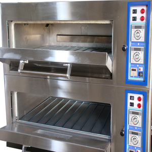 Four à sole industriel double autoportant en acier inoxydable 304, pour pain et pizza, avec option gaz et contrôle numérique du minuterie, pour pâtisserie - Product Image 4