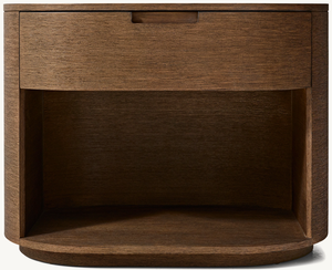 Mobili camera da letto di lusso fatti a mano in rovere bianco comodino con cassetto e mensola - Product Image 4