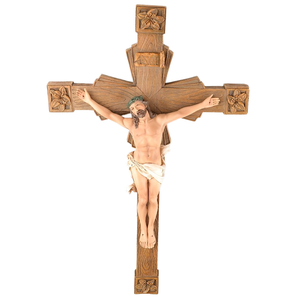 Estatuas Católicas Pintadas a Mano, <span class=keywords><strong>Cruz</strong></span> Cristiana <span class=keywords><strong>de</strong></span> Resina, Jesucristo, Decoración Navideña para el Hogar, Crucifijo <span class=keywords><strong>de</strong></span> 19.09'' <span class=keywords><strong>de</strong></span> Alto, Placa Religiosa para Pared - Product Image 2