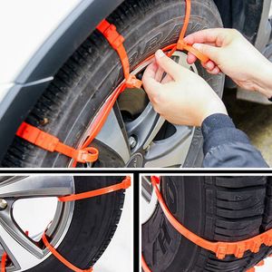 Chaînes à neige universelles pour berlines, SUV, véhicules tout-terrain, bandes de traction en caoutchouc pour pneus, adhérence sur neige et glace en hiver, tailles 10, 20, 30, 40 - Product Image 4