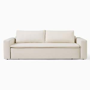 Hiện Đại Sang Trọng Màu Be Linen Vải Convertible Gỗ <span class=keywords><strong>Futon</strong></span> Ba Chỗ Ngồi Đa Chức Năng Gấp Ngủ Sofa Cum Giường Cho Phòng Khách - Product Image 2