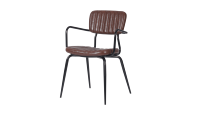 Chaise de salle à manger industrielle moderne en acier, style rétro, pour café commercial, dossier métallique sans accoudoirs, durable, stable, avec coussin en mousse