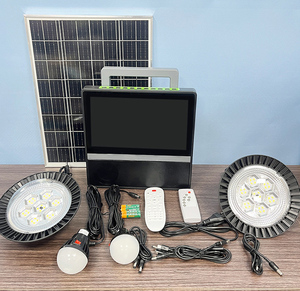 PicoSolar ST009 Pine 10inch Portable Solar <b>TV</b> System 20W Solar FM Radio 12V7AH Battery 2 UFO Shape Lights-Off-Grid ST009 12V DCT - Product Image 6