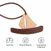 Diffuseur d'huiles essentielles en bois naturel, design bateau à voile, pendentif aromathérapie durable, parfum longue durée, décoration intérieure