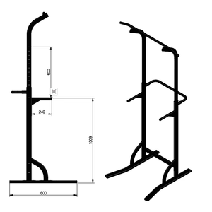 Ayarlanabilir yükseklik, Dip çubuklar ve tam vücut egzersizleri için dikey diz artışı ile ev spor salonu için sağlam çekme çubuğu istasyonu - Product Image 1