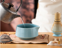 Coffret cadeau Matcha rose Bol en céramique Fouet Chawan en bambou Cuillère à thé Chasen Accessoires Matcha en céramique japonaise personnalisés Outils