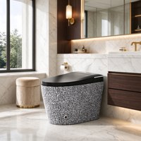 WC monobloc en céramique moderne avec surface texturée, toilettes de luxe pour la maison, l'hôtel et la villa