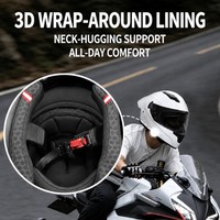 Casque de moto intégral certifié 3C et DOT, coque ABS+PC, double visière, toutes saisons, pour la course sur route, pour hommes et femmes