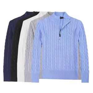 Super Ralph 柔软防皱男士 1/4 拉链冬季毛衣 轻质针织套头衫 羊毛/棉质休闲舒适风格 - Product Image 2