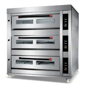Commerciële Industriële Conventionele 3 Lagen Brander Pizza Brood Bakkerij Gas Aanrecht Ovens
