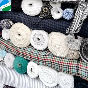 Hot selling stock stretch cotton bale of mixed price africa fabric stocklot per kg for apparel and workwear