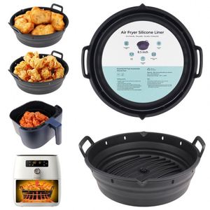 8.5/9 Inch Custom Round Bpa Free Non-Stick Collapsible air Fryer Silicone Liners,silicone air Fryer Liner Manufacturer - Product Image 1