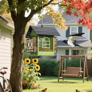 Công Suất Lớn Ngoài Trời <span class=keywords><strong>Bird</strong></span> Feeders Kim Loại <span class=keywords><strong>Bird</strong></span> Trung Chuyển Với Đôi Suet Lồng Thời Tiết Kim Loại Mái - Product Image 4