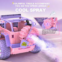 Coche Eléctrico Rosa con Función de Pulverización, Luces 24G, Capacidad de Escalada Todoterreno y Evitación de Obstáculos, Modelo Superventas en TikTok
