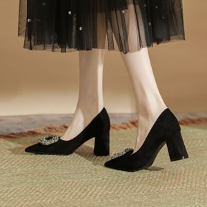 Chaussures Youxianmei à bout pointu, talons blocs, décoration en strass, style bureau, chaussures pour femmes 6555A-065 - Product Image 4