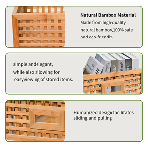 Youlike Natural Frame Rattan Storage <b>Basket</b>,Bamboo Storage <b>Wooden</b> Storage Trays Fruit <b>Basket</b>,Storage Box Stationery - Product Image 4