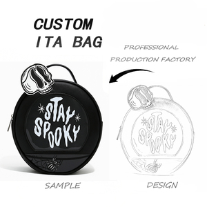 <span class=keywords><strong>Borsa</strong></span> Ita Personalizzata con Logo, Stile Gotico Punk, <span class=keywords><strong>Nera</strong></span>, con Finestra Trasparente per Bevande, per Cosplay e Uso Quotidiano - Product Image 4