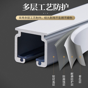 Manual Nano Silent Rail Aluminum Alloy Curtain Track Off White Single Double Box Bay Window Minimalist Anti Rust - Product Image 3