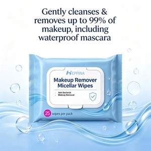 Lingettes démaquillantes micellaires OEM <span class=keywords><strong>à</strong></span> base de plantes, ultra-douces, pour enlever le <span class=keywords><strong>mascara</strong></span> waterproof, lingettes nettoyantes pour le visage, format voyage - Product Image 4