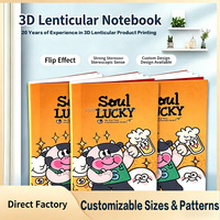 Cuaderno con Cubierta Lenticular 3D Tamaño A5 A6, Cuaderno Espiral, Cuaderno de Material PET con Dibujos Animados para Escribir en el Diario