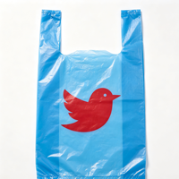 Sac de courses en plastique bleu en PEHD, personnalisé, à motif animalier, couleur unie, pour la vente en gros