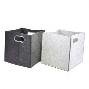 ตะกร้าผ้าสักหลาดแบบวางซ้อนกันได้สำหรับเด็กกล่องเก็บของทำด้วยมือผ้าสักหลาดทรงสี่เหลี่ยมพับเก็บได้ - Product Image 6