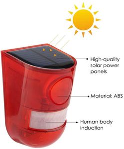 Auto Solar LED Blitzlicht 6led Solar Security Sirene <span class=keywords><strong>Alarm</strong></span> Wand leuchte 4 Arbeits modi Solar betriebenes Blitzlicht für Yard Farm - Product Image 3