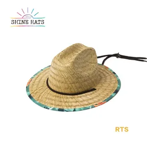 도매 여성 솜브레로 태양 모자 2022 종이, 라피아 밀짚 패션 라피아 인명 구조 밀짚 모자 비치 100% 사용자 정의 로고