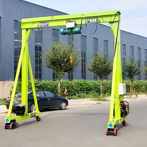Electric Gantry <b>Crane</b> 0.5 Ton <b>Remote</b> <b>Control</b> Portable Steel Yellow For Workshop Lifting - Product Image 2