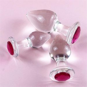 3個セット アナル拡張肛門拡張セックストイ 透明クリスタルジュエルダイヤモンドガラスアナルバットプラグ 初心者向け 男女兼用 - Product Image 3