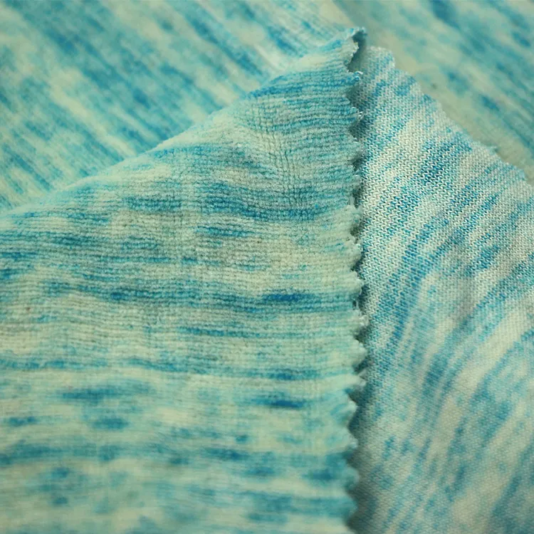 Knit Weft CVC Cotton Polyester Velutum Velvet Velour Fabric Space Yarn Dye Velveteen Velour Velvet Fabric for Sportswear Garment