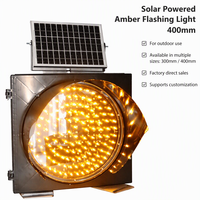 Feux clignotants solaires jaunes sans fil IP65 de 400 mm, personnalisables et de haute qualité, pour la signalisation d'ensembles scolaires et de chantiers