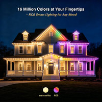 Luces Navideñas Inteligentes RGB, Iluminación para Aleros de Casa, Luces LED Permanentes para Exteriores, Resistentes al Agua, con Control Remoto, IP67