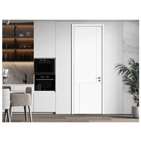 Porte intérieure américaine standard à 6 panneaux en MDF blanc apprêté, à âme creuse, pour projets résidentiels, appartements, hôtels et logements.
