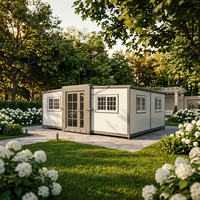 Maison conteneur de luxe extensible à double ailes, structure en acier préfabriquée modulaire, maison mobile pour camping, chantier et chambre